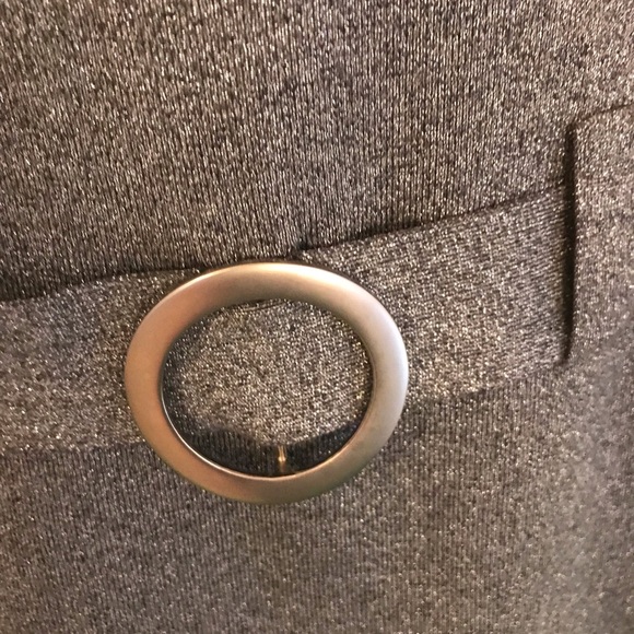 INC silver Shimmer belted turtleneck tunic sweater dress Sm - Picture 2 of 7